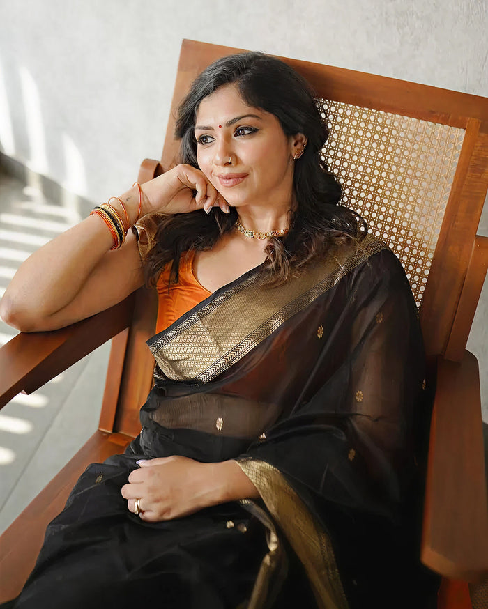 Black Jacquard Saree – Elegant & Premium Ethnic Wear