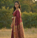 Royal Wine Jacquard Saree