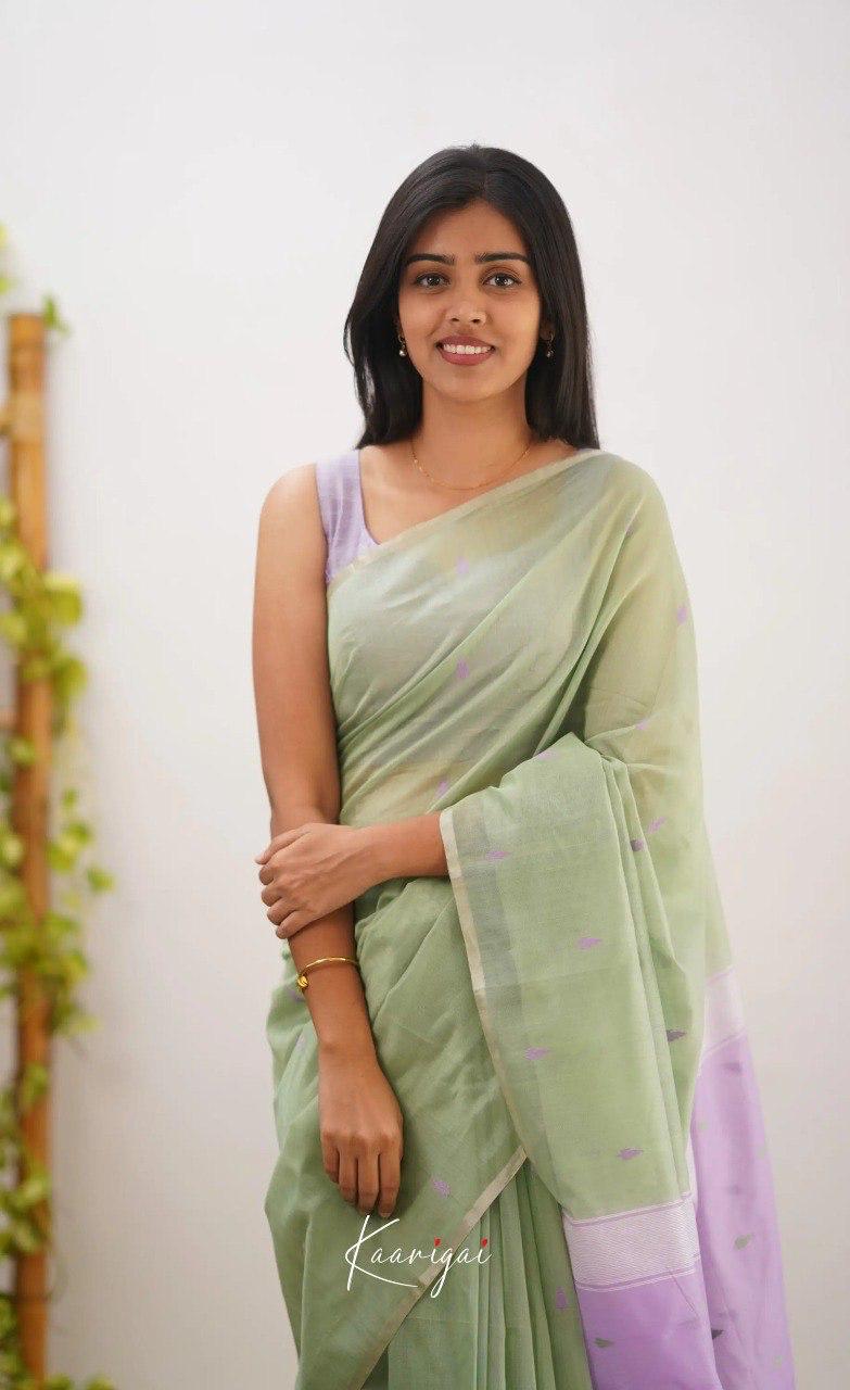 Pista Jacquard Saree