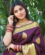 Premium Wine Jacquard Saree