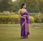 Royal Purple Jacquard Saree