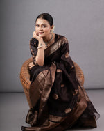 Classic Brown Jacquard Saree