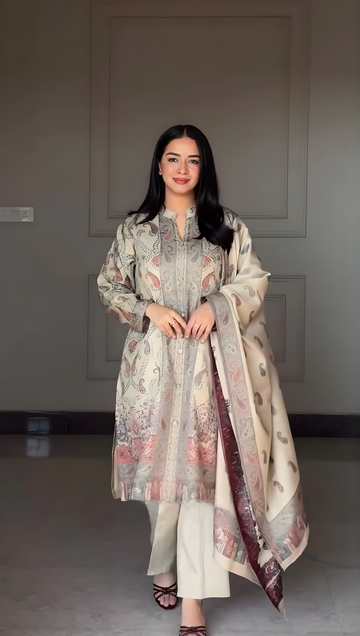 Premium Berry Silk Ready-Made Suit Set with Dupatta