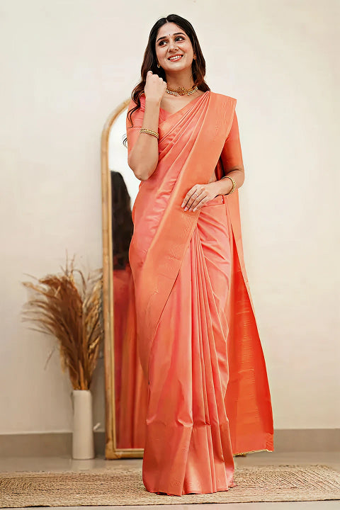 Graceful Pink Jacquard Saree