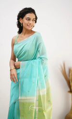 Sky Pista Jacquard Saree