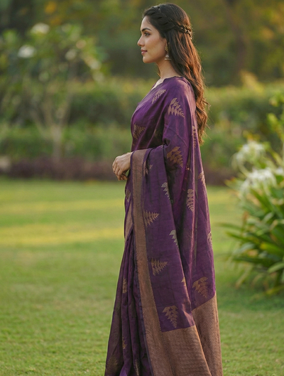 Purple Jacquard Saree