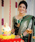 Elegant Green Jacquard Saree