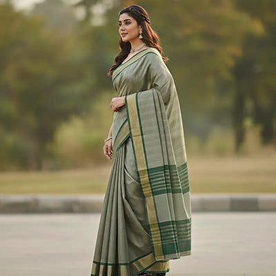 Mahendi Green Jacquard Saree