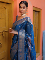 Royal Blue Jacquard Saree