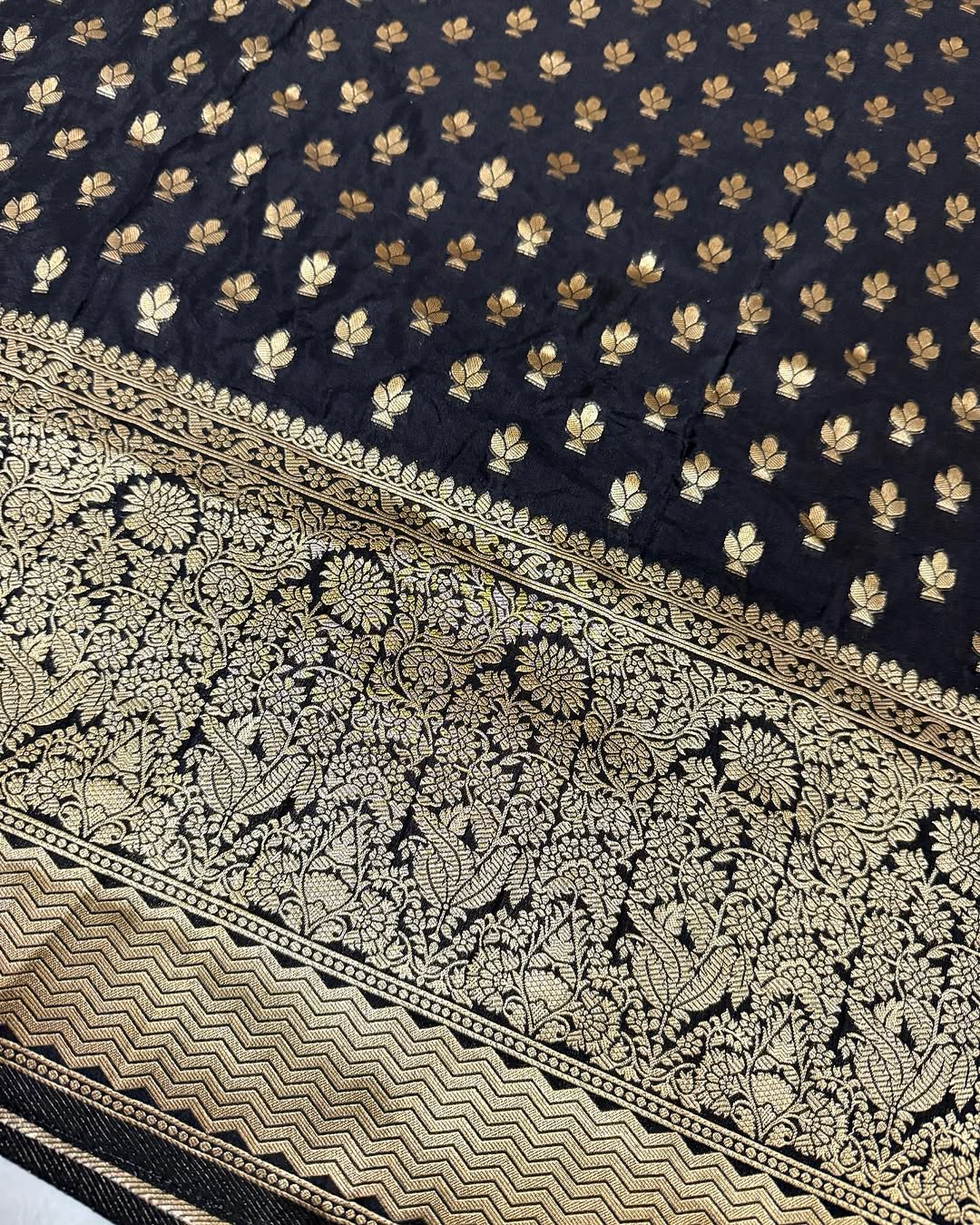 Elegant Black Jacquard Saree