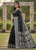 Black Jacquard Saree