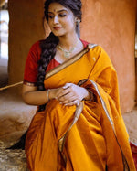 Yellow Jacquard Saree