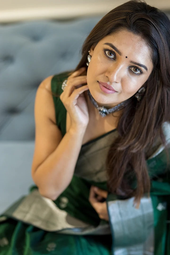 Mahendi Green Jacquard Saree