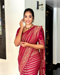 Luxurious Dark Maroon Jacquard Saree for Women – Premium Festive & Wedding Wear