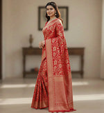Royal Red Jacquard Saree