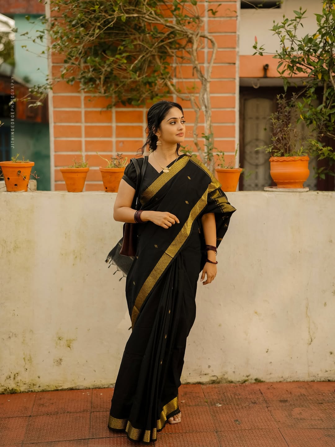 Black Jacquard Saree 