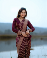 Wine Maroon Jacquard Saree