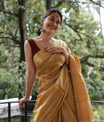 Sunshine Yellow Jacquard Saree