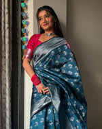 Blue Jacquard Saree