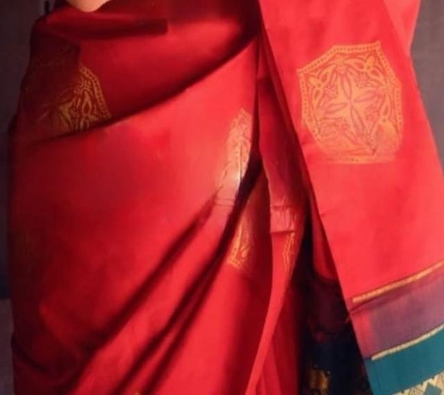 Radiant Red Jacquard Saree