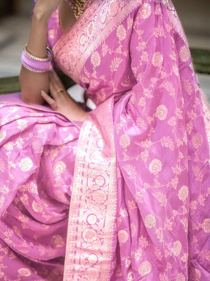 Blush Pink Jacquard Saree – Premium Woven Festive Wear for Graceful Traditional Style