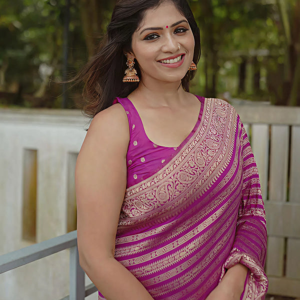 Blush Pink Jacquard Saree