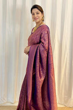 Royal Purple Jacquard Saree