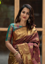 Brown Jacquard Saree
