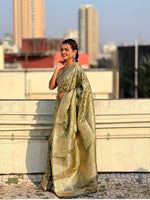 Elegant Pista Green Jacquard Saree
