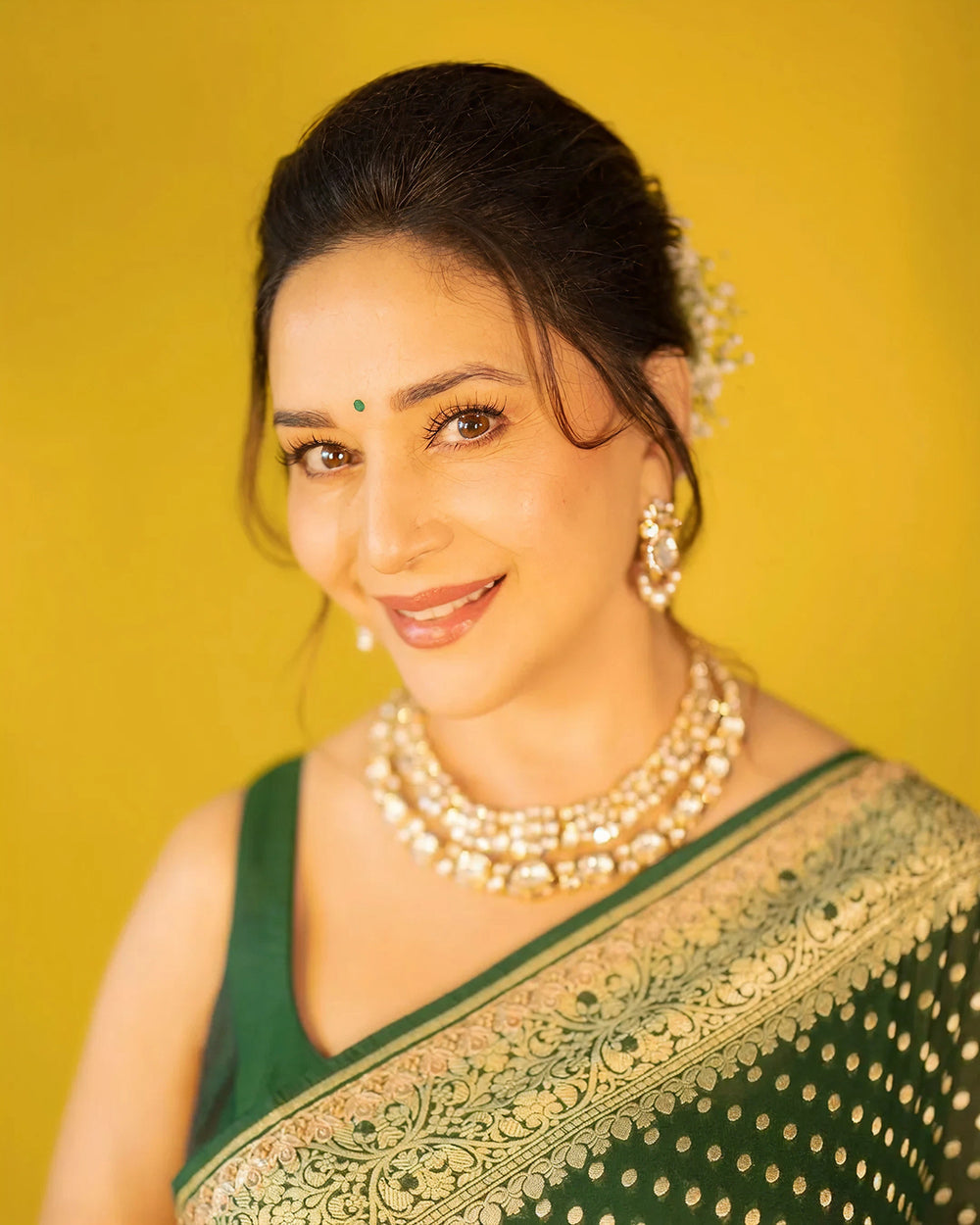 Emerald Green Jacquard Saree