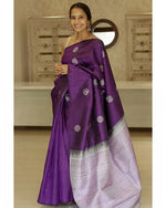 Elegant Dark Purple Jacquard Saree