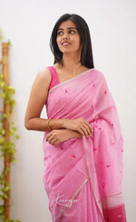 Light Pink Jacquard Saree