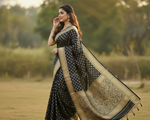 Elegant Black Jacquard Saree