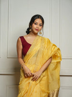 Yellow Jacquard Saree