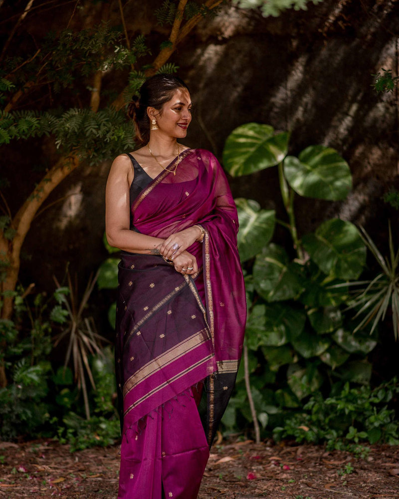 Purple Jacquard Saree