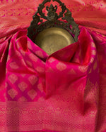 Cerise Pink Jacquard Saree