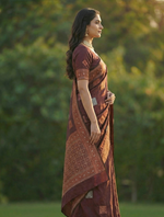 Wine Jacquard Saree
