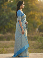 Royal Blue Jacquard Saree