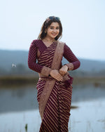 Maroon Jacquard Saree