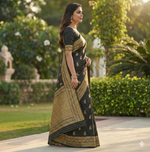 Classic Black Jacquard Saree