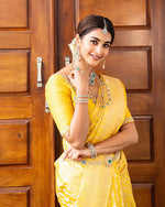 Sunshine Yellow Jacquard Saree