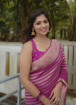 Blush Pink Jacquard Saree