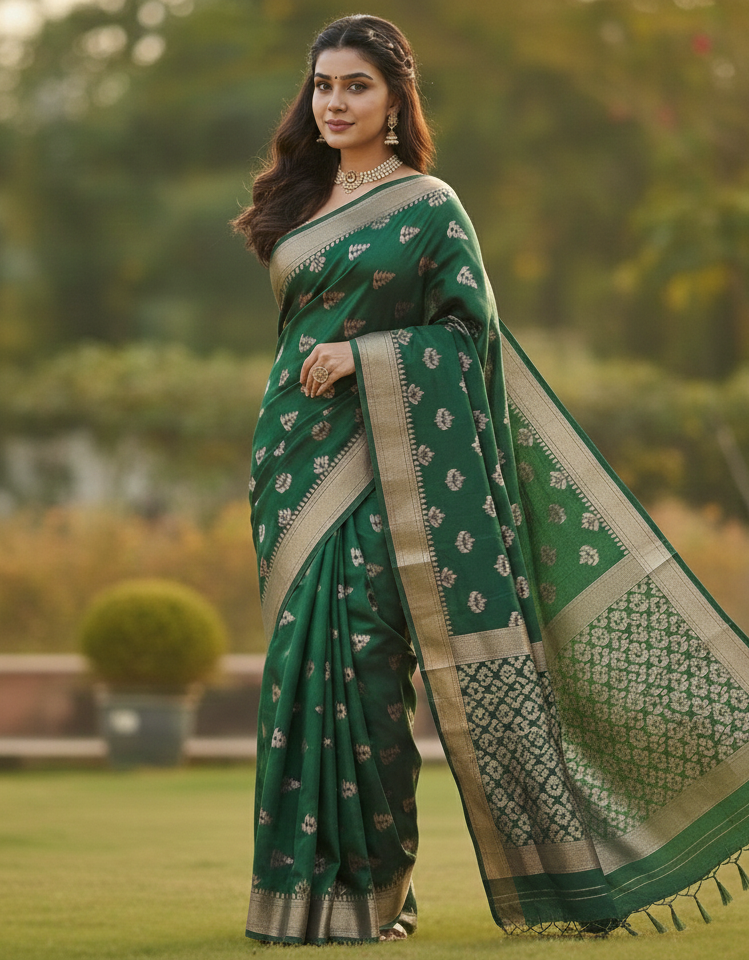 Green Jacquard Saree