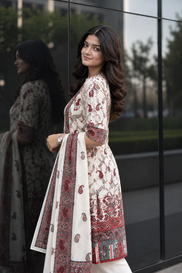 Premium Berry Silk Ready-Made Suit Set with Dupatta