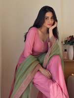 Blush Pink Embroidered Kurta Pant Set
