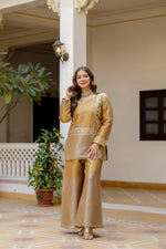 Golden Banarasi Embroidered Palazzo Set