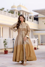 Wine Banarasi Viscose Anarkali Suit Set