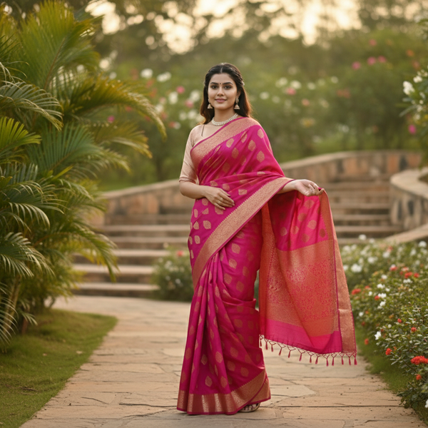 Soft Light Pink Jacquard Saree