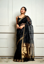 Elegant Black Jacquard Saree