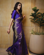 Royal Dark Purple Jacquard Saree